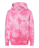 Independent Trading Co. PRM1500TD Youth Midweight Tie-Dyed Hooded Sweatshirt #color_Tie Dye Pink