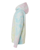 Independent Trading Co. PRM1500TD Youth Midweight Tie-Dyed Hooded Sweatshirt #color_Tie Dye Sunset Swirl