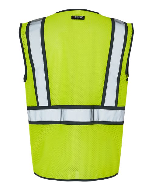 Kishigo 1595-1598 Standard Contrast Vest #color_Lime/ Black