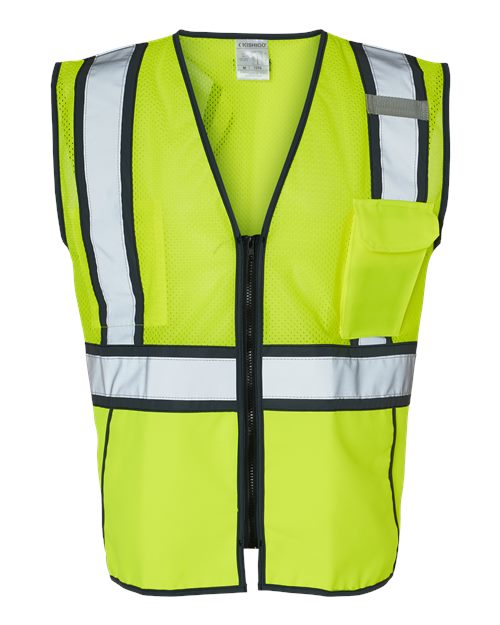 Kishigo 1595-1598 Standard Contrast Vest #color_Lime/ Black