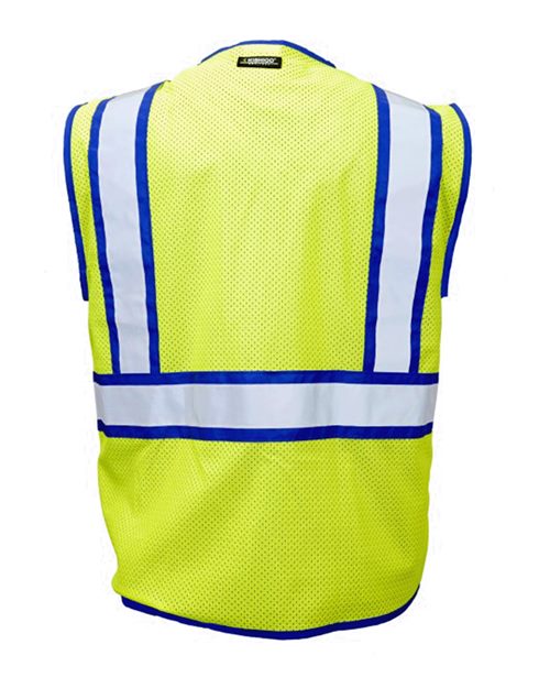 Kishigo 1595-1598 Standard Contrast Vest #color_Lime/ Blue