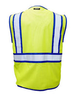 Kishigo 1595-1598 Standard Contrast Vest #color_Lime/ Blue