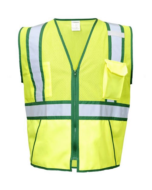 Kishigo 1595-1598 Standard Contrast Vest #color_Lime/ Green