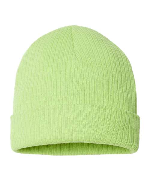 Atlantis Headwear RIO Sustainable Rib Cuffed Beanie #color_Acid Green
