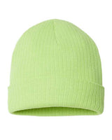 Atlantis Headwear RIO Sustainable Rib Cuffed Beanie #color_Acid Green