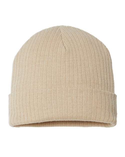 Atlantis Headwear RIO Sustainable Rib Cuffed Beanie #color_Light Beige