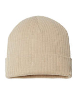 Atlantis Headwear RIO Sustainable Rib Cuffed Beanie #color_Light Beige
