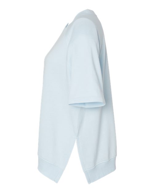 MV Sport W23711 Women's French Terry Short Sleeve Crewneck Pullover #color_Arctic Blue