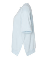 MV Sport W23711 Women's French Terry Short Sleeve Crewneck Pullover #color_Arctic Blue