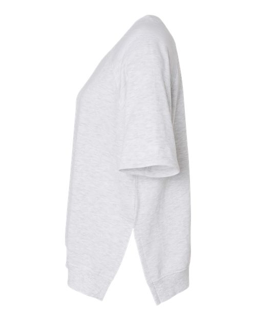 MV Sport W23711 Women's French Terry Short Sleeve Crewneck Pullover #color_Ash