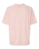 MV Sport W23711 Women's French Terry Short Sleeve Crewneck Pullover #color_Cameo Pink