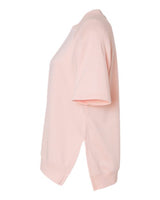 MV Sport W23711 Women's French Terry Short Sleeve Crewneck Pullover #color_Cameo Pink