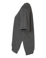 MV Sport W23711 Women's French Terry Short Sleeve Crewneck Pullover #color_Charcoal