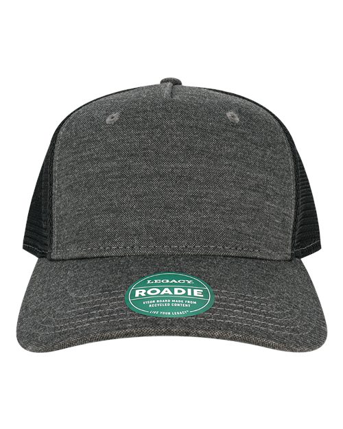 LEGACY ROADIE Five-Panel Trucker Cap #color_Black/ Black