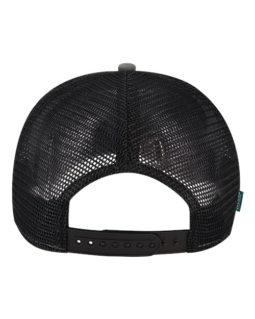 LEGACY ROADIE Five-Panel Trucker Cap #color_Charcoal Slub/ Black