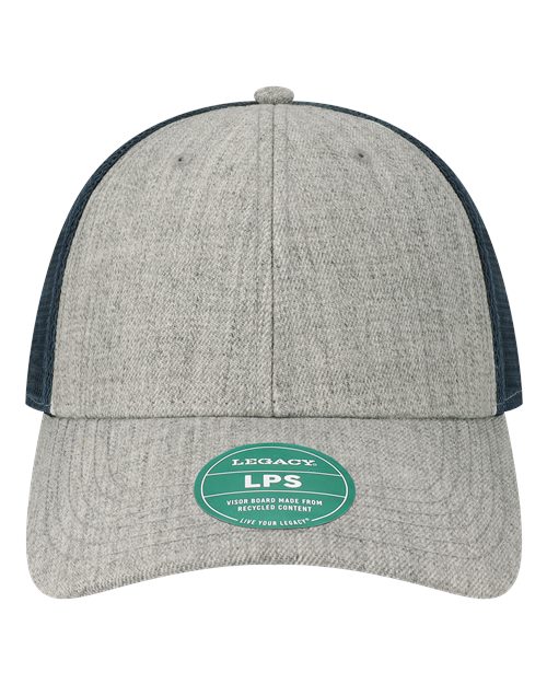 LEGACY LPS Lo-Pro Snapback Trucker Cap #color_Heather Grey/ Navy