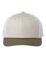The Game GB452R Everyday Rope Trucker Cap #color_Stone/ Light Olive/ White