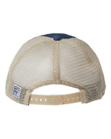 The Game GB880 Soft Trucker Cap #color_Vintage Blue/ Khaki