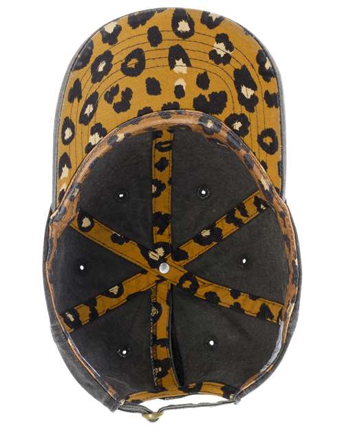 Infinity Her CASSIE Women's Pigment-Dyed with Fashion Undervisor Cap #color_Black/ Leopard