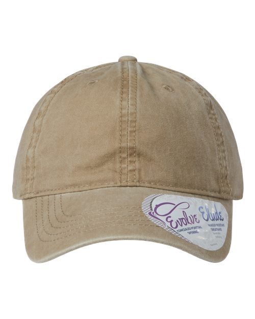 Infinity Her CASSIE Women's Pigment-Dyed with Fashion Undervisor Cap #color_Khaki/ Camo