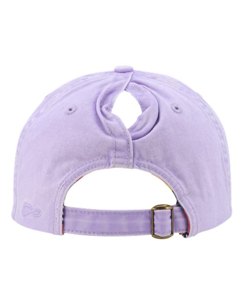 Infinity Her CASSIE Women's Pigment-Dyed with Fashion Undervisor Cap #color_Lavender/ Stripes