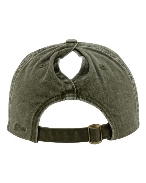 Infinity Her CASSIE Women's Pigment-Dyed with Fashion Undervisor Cap #color_Olive/ Camo