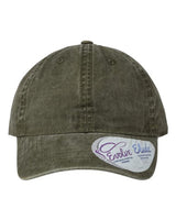 Infinity Her CASSIE Women's Pigment-Dyed with Fashion Undervisor Cap #color_Olive/ Camo