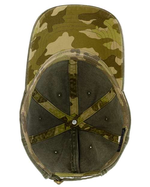 Infinity Her CASSIE Women's Pigment-Dyed with Fashion Undervisor Cap #color_Olive/ Camo