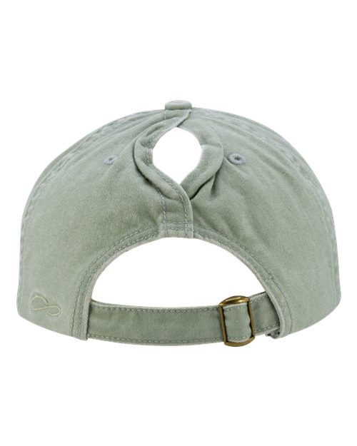 Infinity Her CASSIE Women's Pigment-Dyed with Fashion Undervisor Cap #color_Sage/ Polka Dots