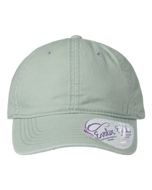 Infinity Her CASSIE Women's Pigment-Dyed with Fashion Undervisor Cap #color_Sage/ Polka Dots