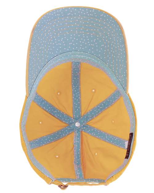 Infinity Her CASSIE Women's Pigment-Dyed with Fashion Undervisor Cap #color_Sunset Yellow/ Polka Dots