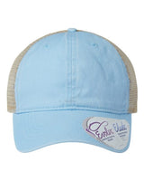 Infinity Her TESS Women's Washed Mesh-Back Cap #color_Cashmere Blue/ Floral