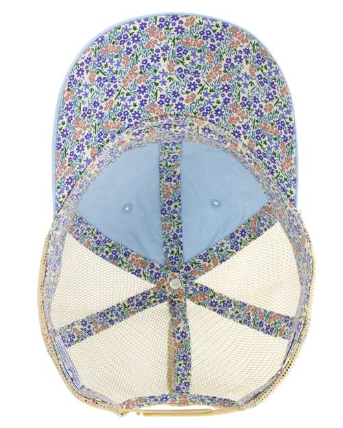 Infinity Her TESS Women's Washed Mesh-Back Cap #color_Cashmere Blue/ Floral