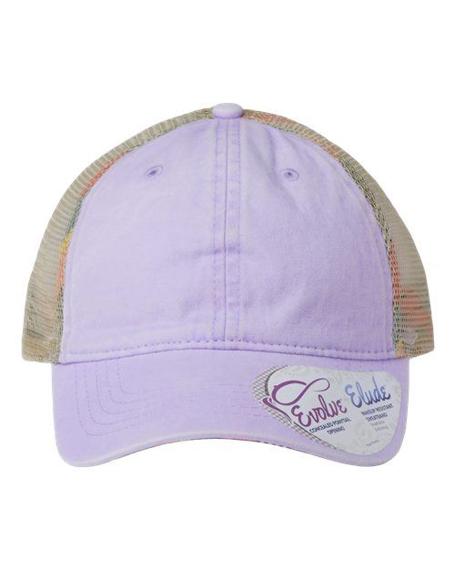 Infinity Her TESS Women's Washed Mesh-Back Cap #color_Lavender/ Stripes