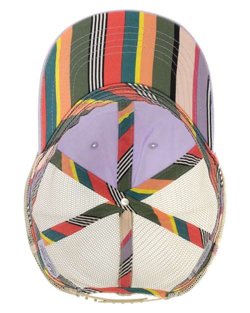Infinity Her TESS Women's Washed Mesh-Back Cap #color_Lavender/ Stripes