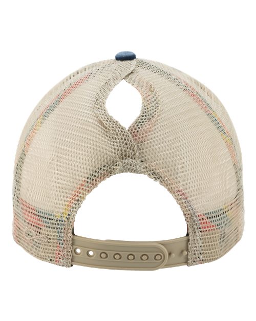Infinity Her TESS Women's Washed Mesh-Back Cap #color_Navy/ Stripes