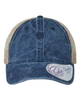 Infinity Her TESS Women's Washed Mesh-Back Cap #color_Navy/ Stripes