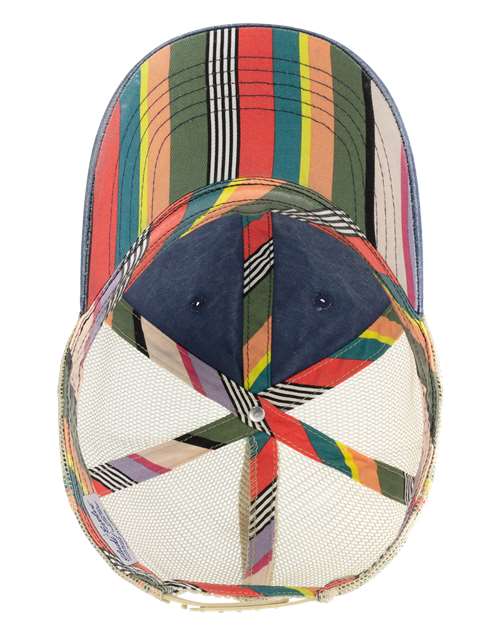 Infinity Her TESS Women's Washed Mesh-Back Cap #color_Navy/ Stripes