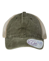 Infinity Her TESS Women's Washed Mesh-Back Cap #color_Olive/ Camo