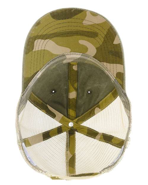 Infinity Her TESS Women's Washed Mesh-Back Cap #color_Olive/ Camo