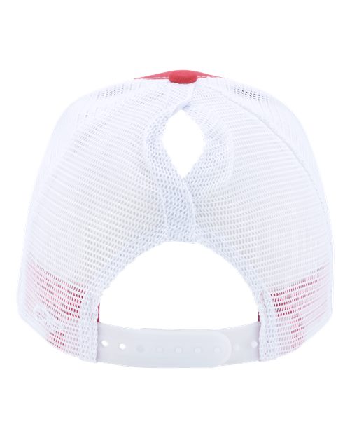Infinity Her CHARLIE Women's Modern Trucker Cap #color_Coral/ White