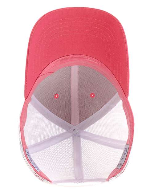 Infinity Her CHARLIE Women's Modern Trucker Cap #color_Coral/ White