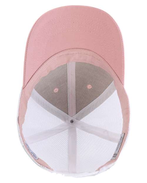 Infinity Her CHARLIE Women's Modern Trucker Cap #color_Dusty Rose/ White