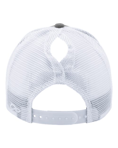 Infinity Her CHARLIE Women's Modern Trucker Cap #color_Heather Grey/ White