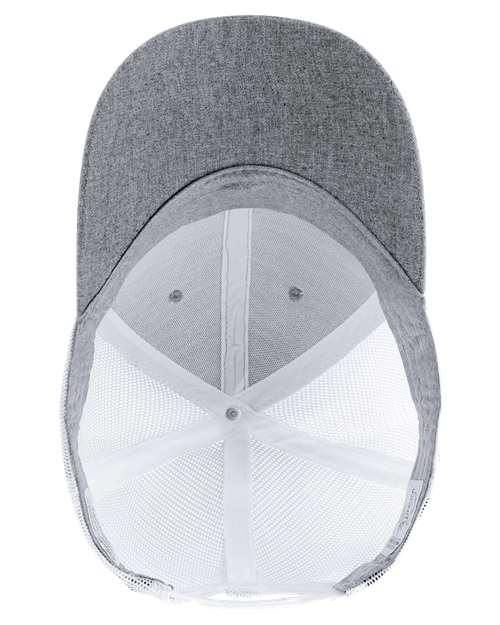 Infinity Her CHARLIE Women's Modern Trucker Cap #color_Heather Grey/ White
