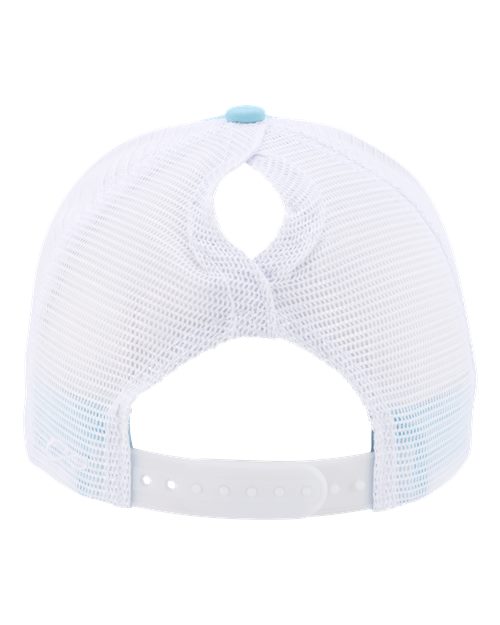 Infinity Her CHARLIE Women's Modern Trucker Cap #color_Light Blue/ White