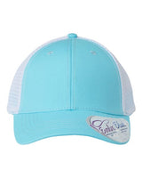 Infinity Her CHARLIE Women's Modern Trucker Cap #color_Light Blue/ White