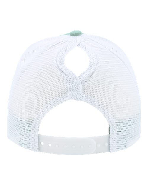 Infinity Her CHARLIE Women's Modern Trucker Cap #color_Seafoam/ White
