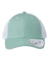 Infinity Her CHARLIE Women's Modern Trucker Cap #color_Seafoam/ White