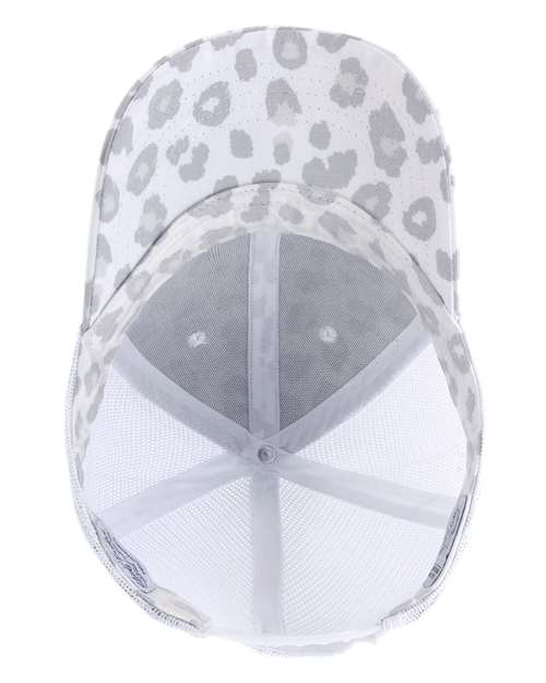 Infinity Her CHARLIE Women's Modern Trucker Cap #color_Snow Leopard/ White